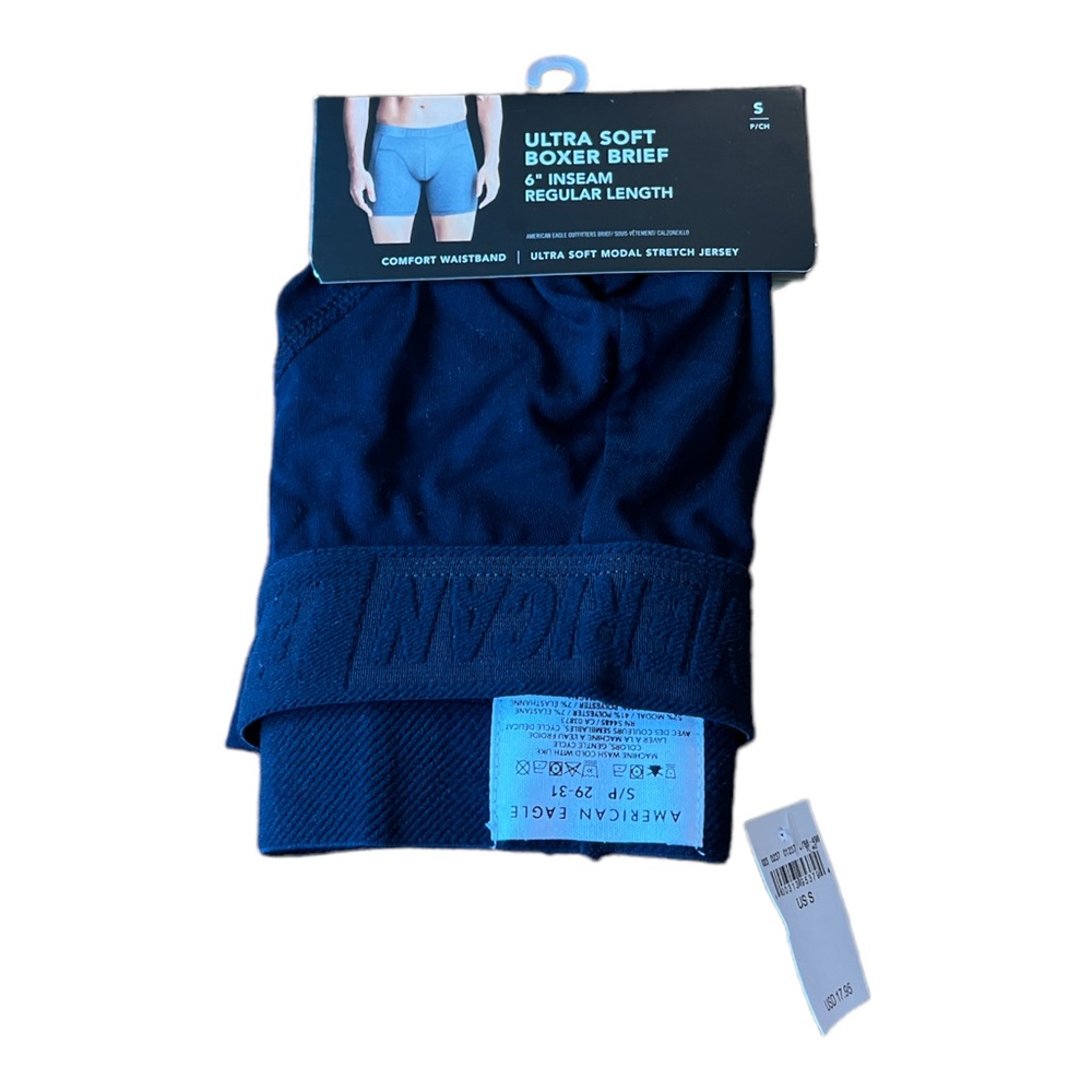 NWT American Eagle Ultra Soft Boxer Brief 6” Inseam Regular Length Navy